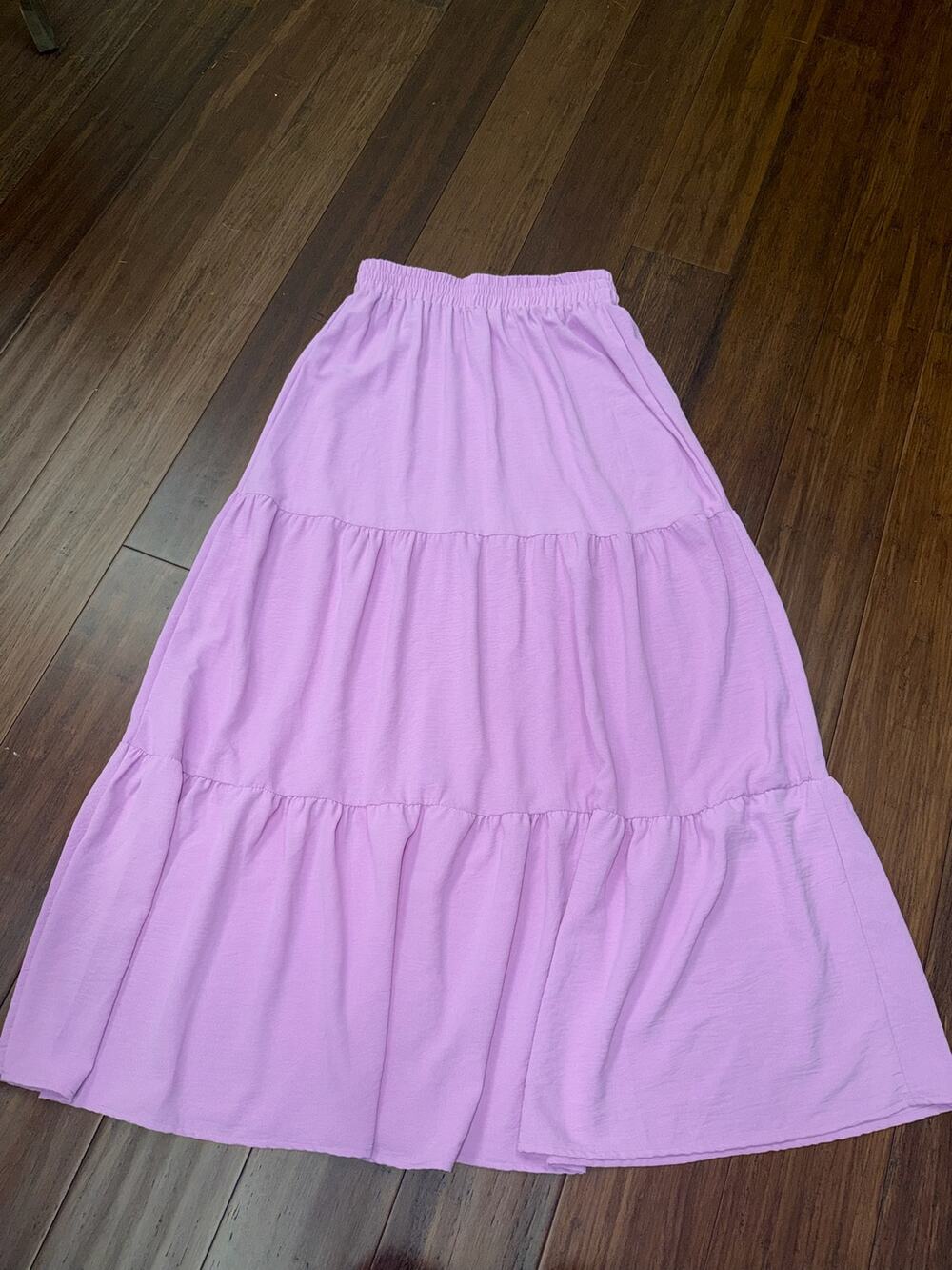 Beeson River flowy, comfortable lavender Ruffle Maxi Skirt XL